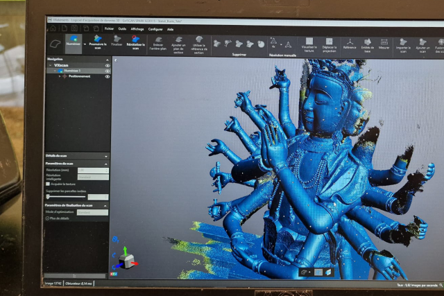 La statue AVA est scannée pour en tirer une image 3D